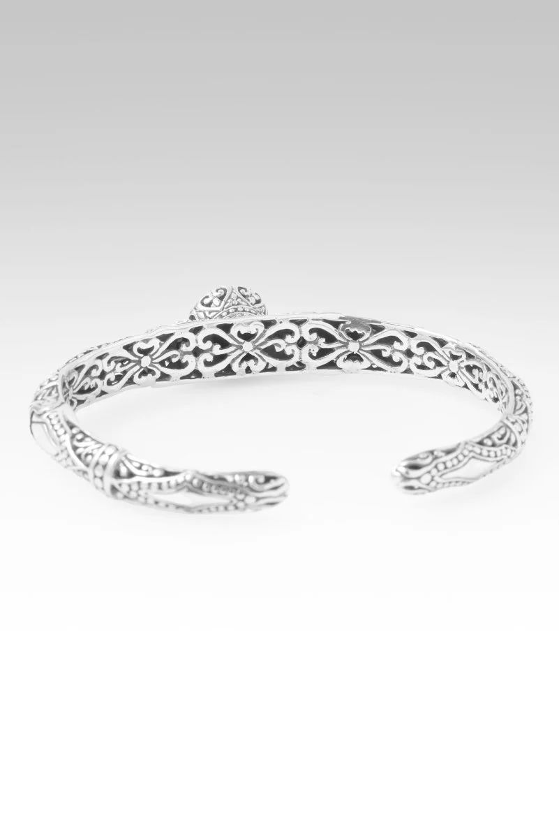 Peace in & Thru It Cuff Bracelet™ in White Quartz & White Topaz - Image 3
