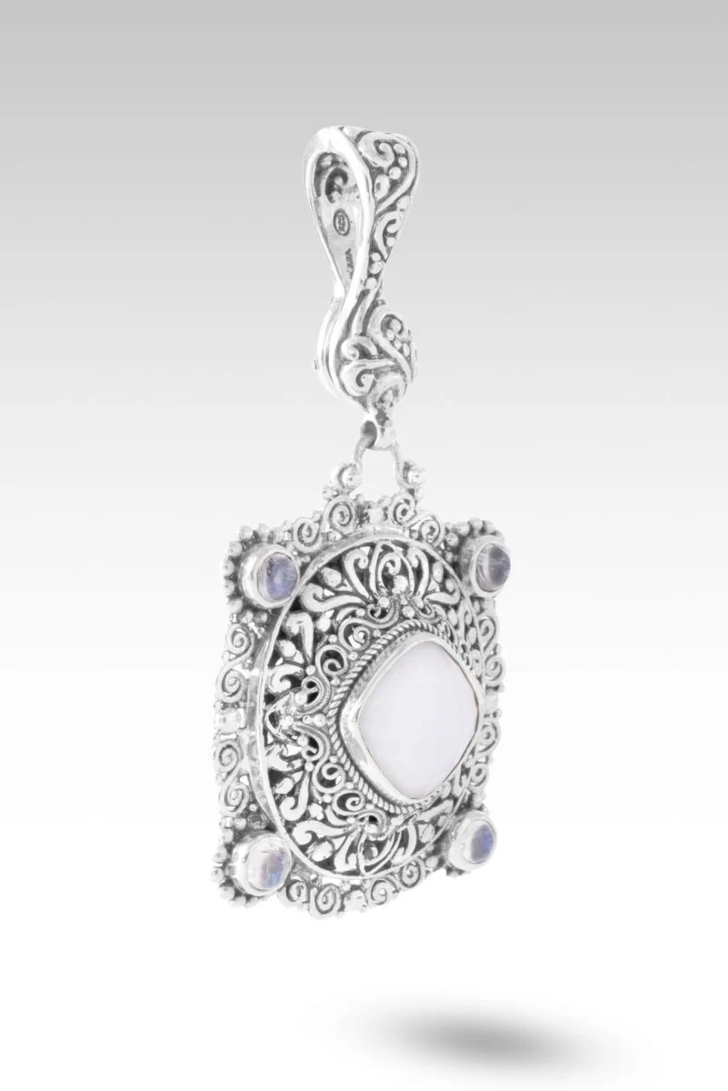 Peace Within Pendant™ in White Agate & Quartz & Rainbow Moonstone - Image 2