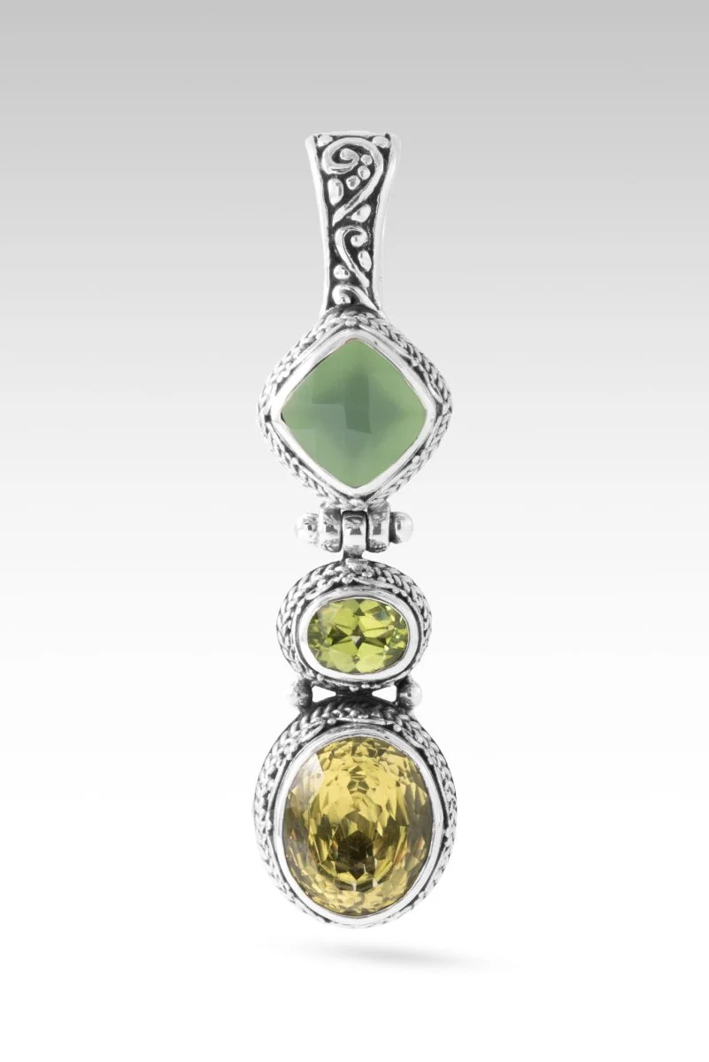 Plan Amidst Suffering Pendant™ in Sunflower Citrine, Green Chalcedony & Peridot
