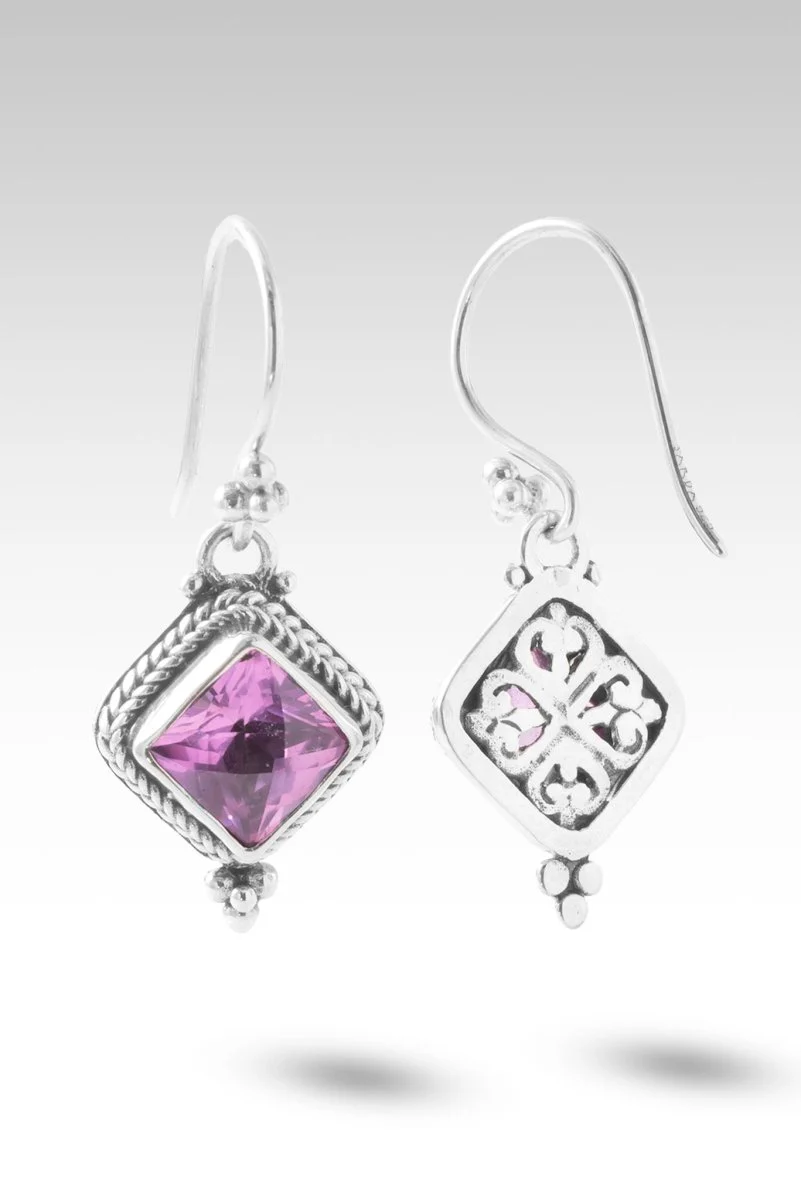 Redeemed by Grace Earrings™ in Rose Pink Lab Created Sapphire - Image 3