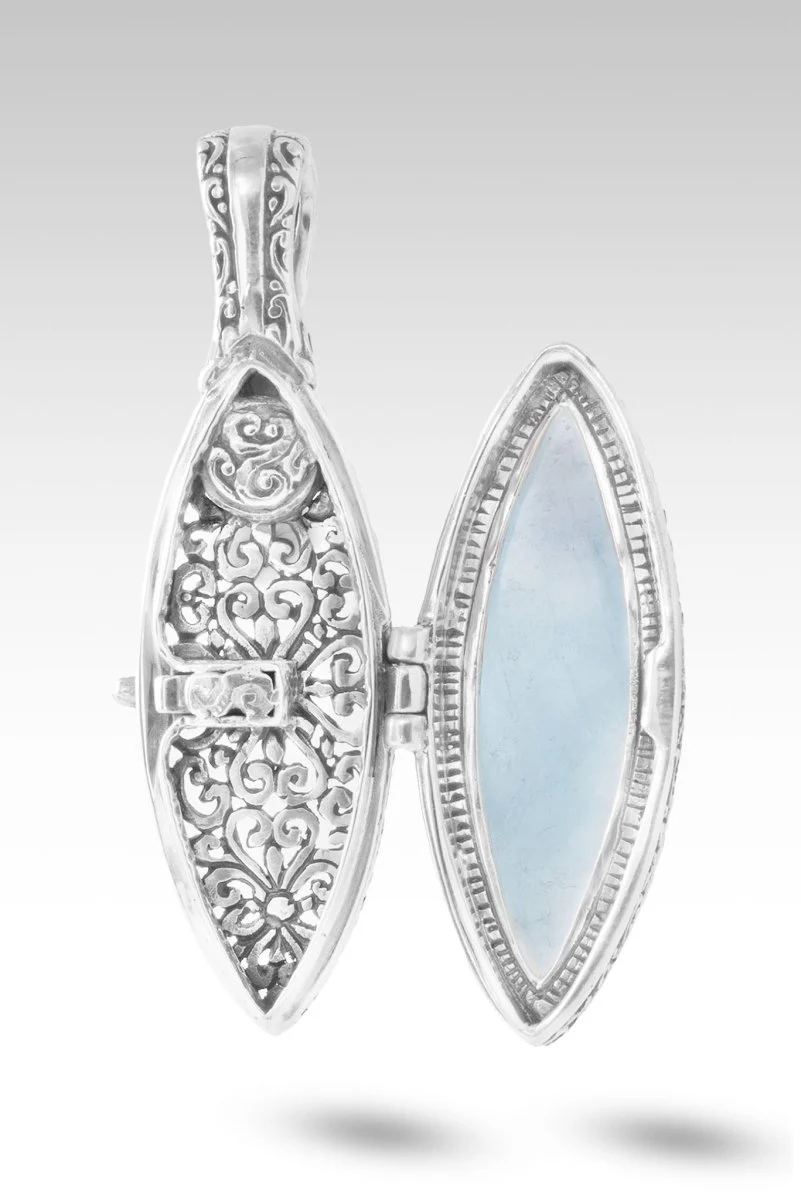 See Evidence U Exist Locket Pendant™ in Aquamarine - Image 5