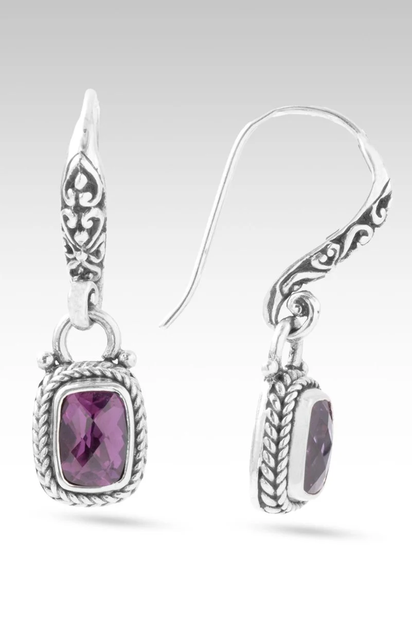 Seen U Move Mountains Earrings™ in Plum Lab Created Sapphire