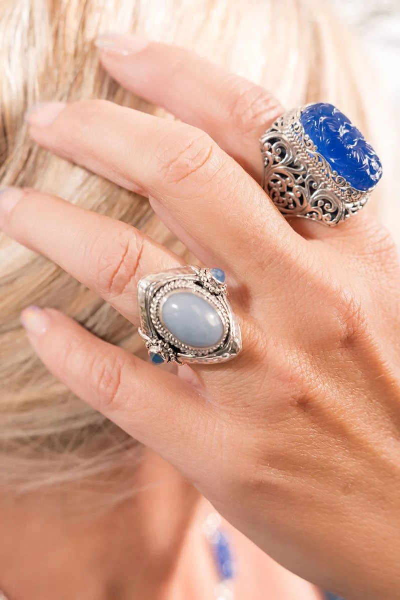 Seen UR Faithfulness Ring II™ in Angelite & Serenity Blue Chalcedony - Image 2