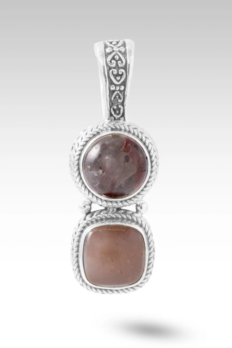 Story To Tell Pendant™ in Galaxy Quartz & Rainbow Latte Sunstone