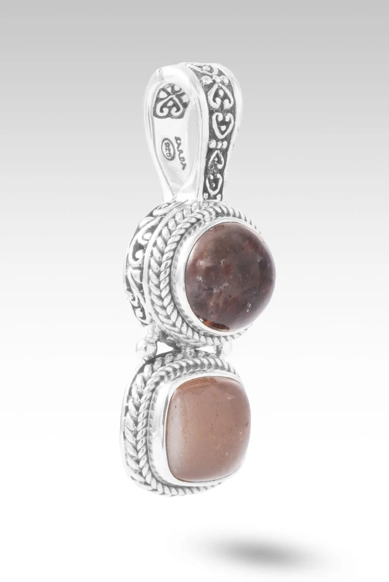Story To Tell Pendant™ in Galaxy Quartz & Rainbow Latte Sunstone - Image 3