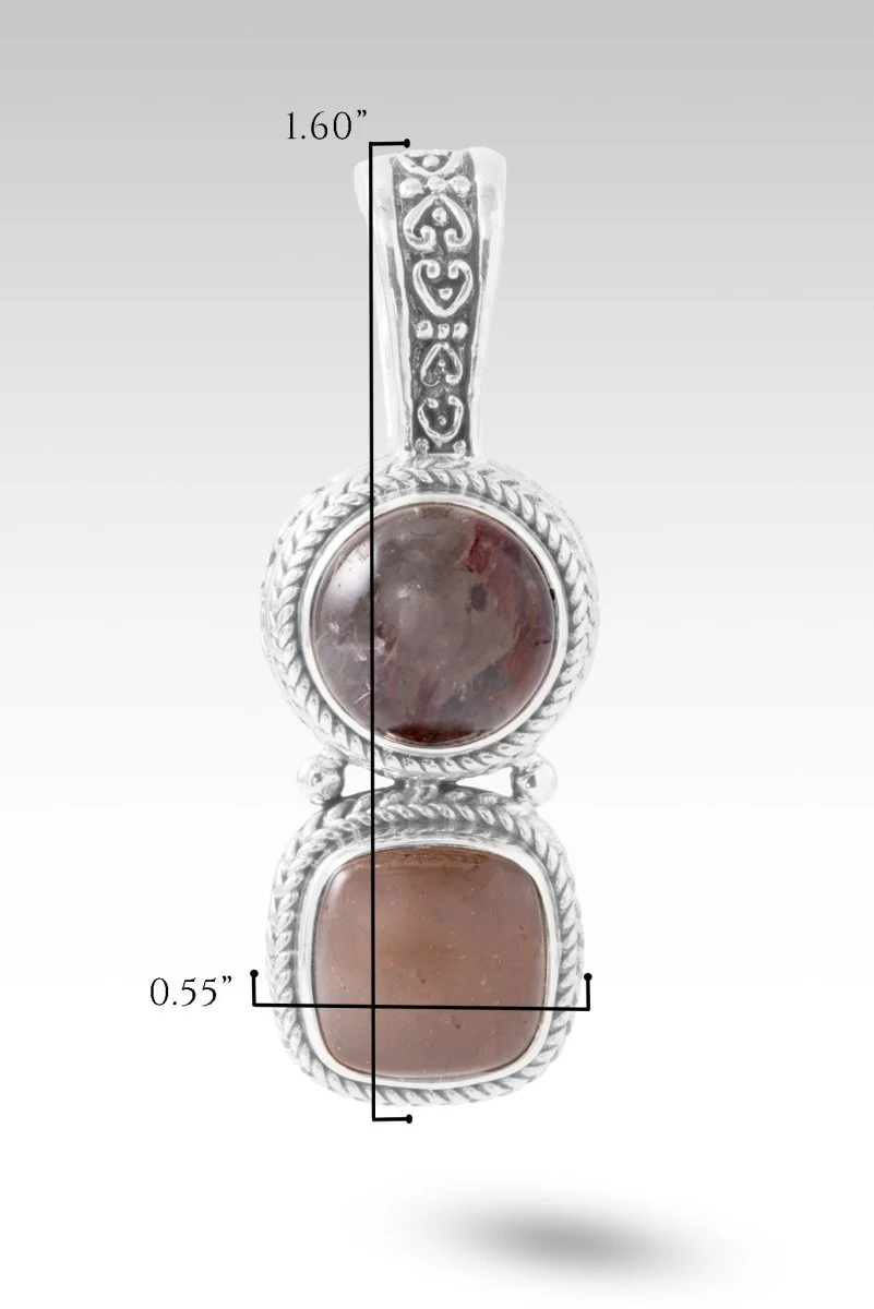 Story To Tell Pendant™ in Galaxy Quartz & Rainbow Latte Sunstone - Image 5