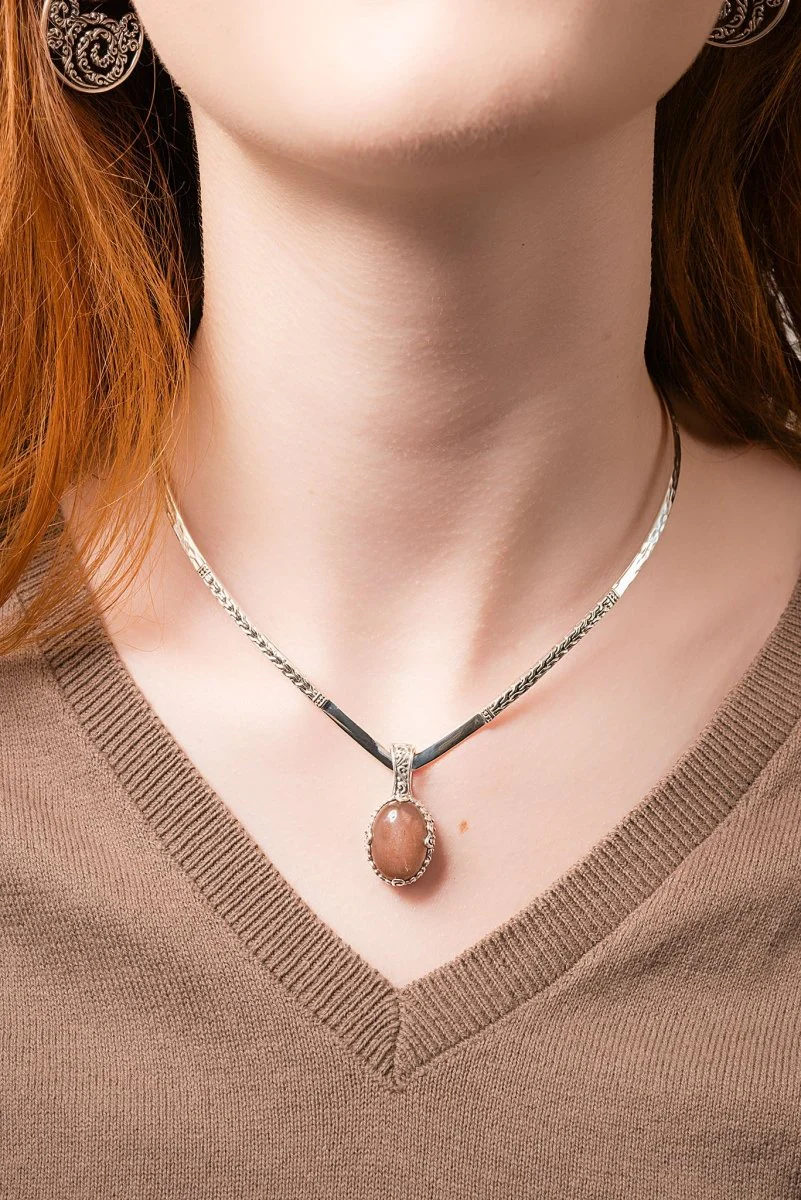 Story To Tell Pendant™ in Rainbow Latte Sunstone - Image 2