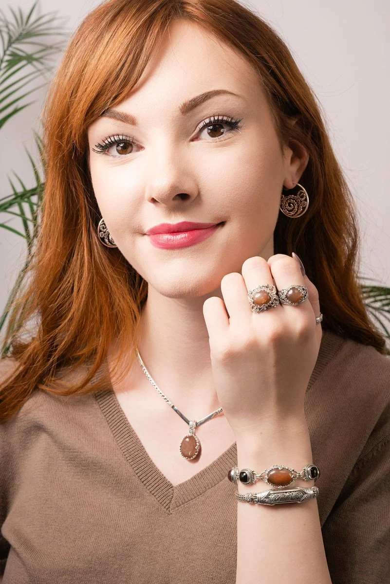Story To Tell Pendant™ in Rainbow Latte Sunstone - Image 5