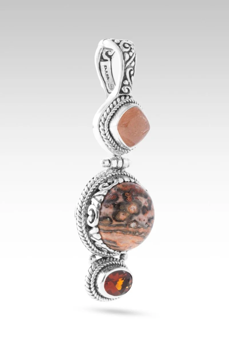 Time To Renew Pendant™ Leopard Skin Jasper, Madeira Citrine & Peach Sunstone - Image 3