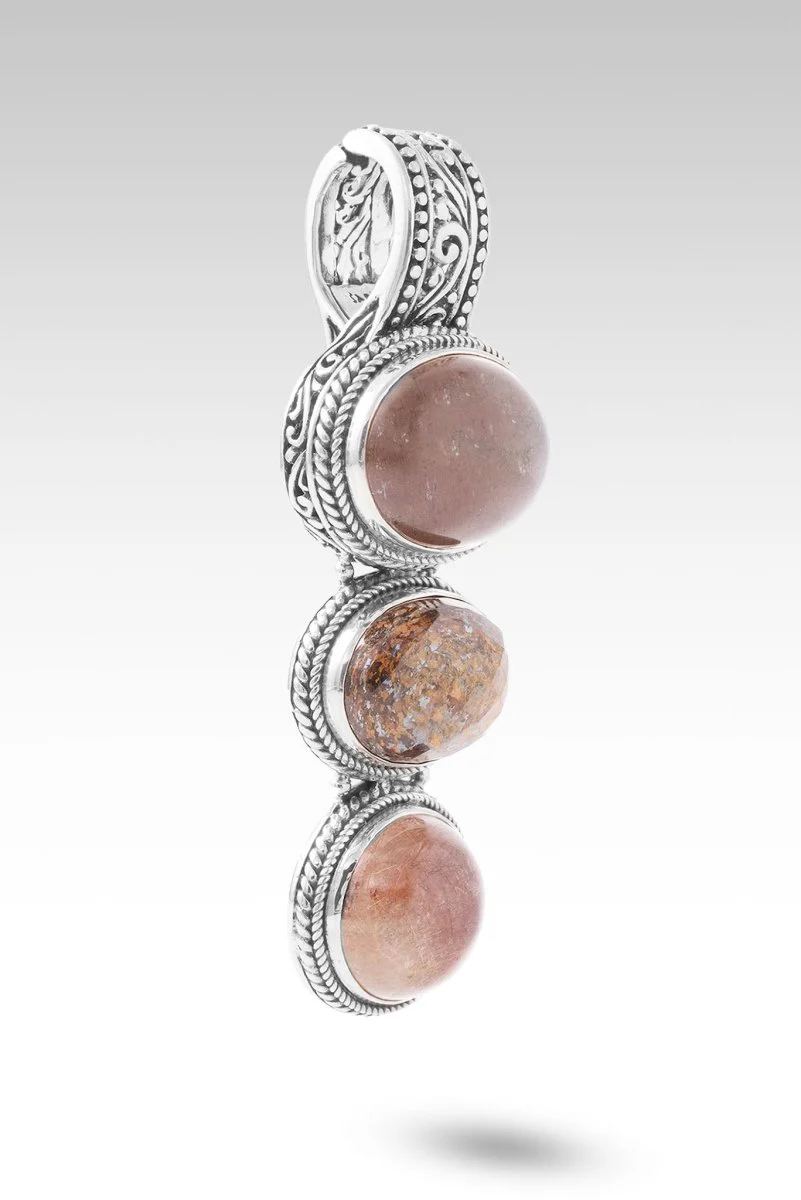 U R My Strength Pendant™ in Cat's Eye Crystal Quartz, Bronzite & Galaxy Rutilated Quartz - Image 3