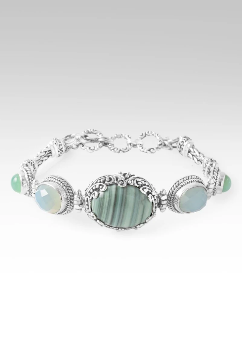 U Will Be Restored Bracelet™ in Green Opal, Seafoam Chalcedony & Chrysoprase - Image 3