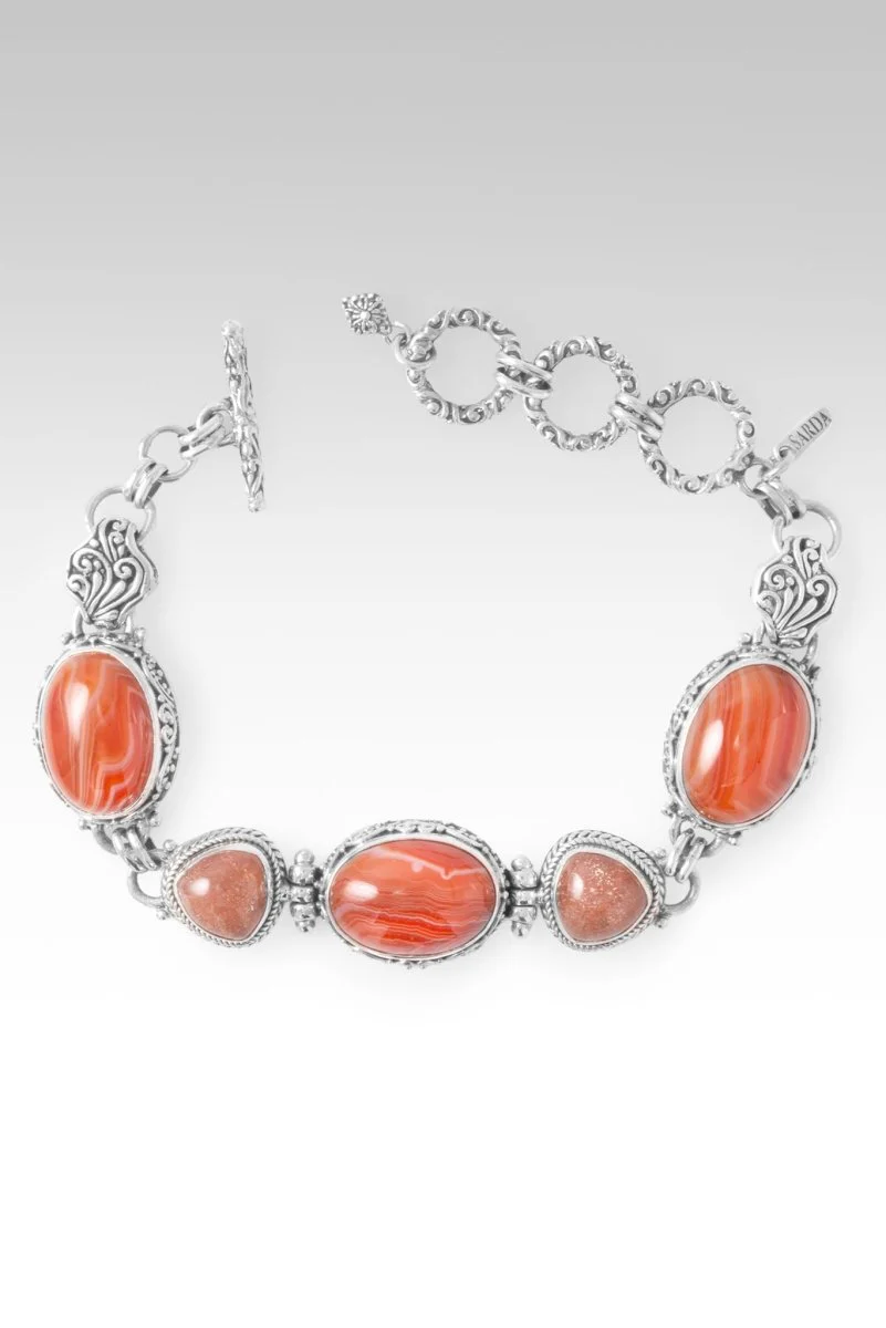 UR Peace I Was Missing Bracelet™ in Banded Carnelian Agate & Peach Sunstone
