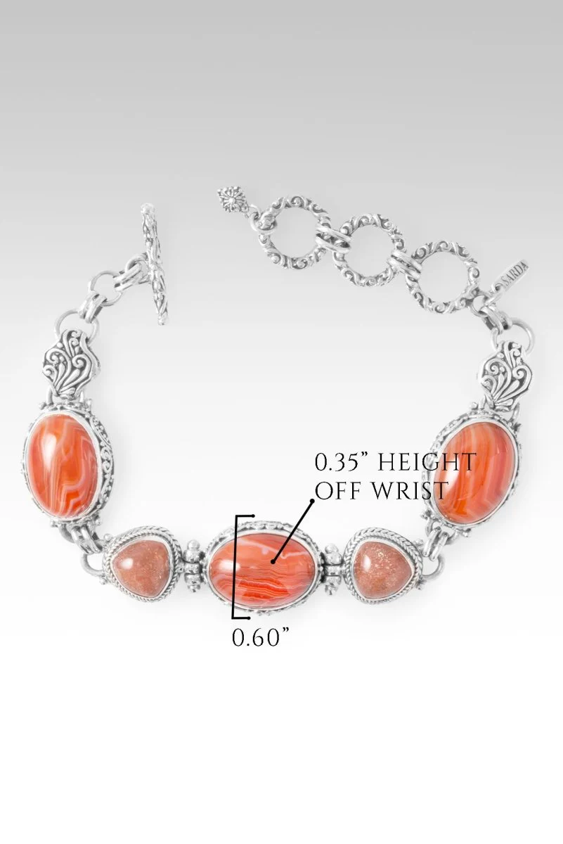 UR Peace I Was Missing Bracelet™ in Banded Carnelian Agate & Peach Sunstone - Image 6
